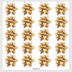 Gift Bow Stickers 20 per sheet Gold