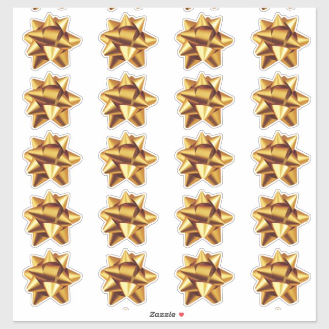 Gift Bow | Stickers | 20 per sheet | Gold (Sheet)