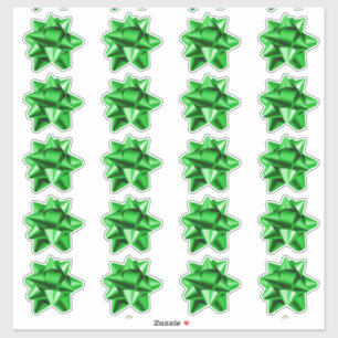 Gift Bow Stickers 20 per sheet Green