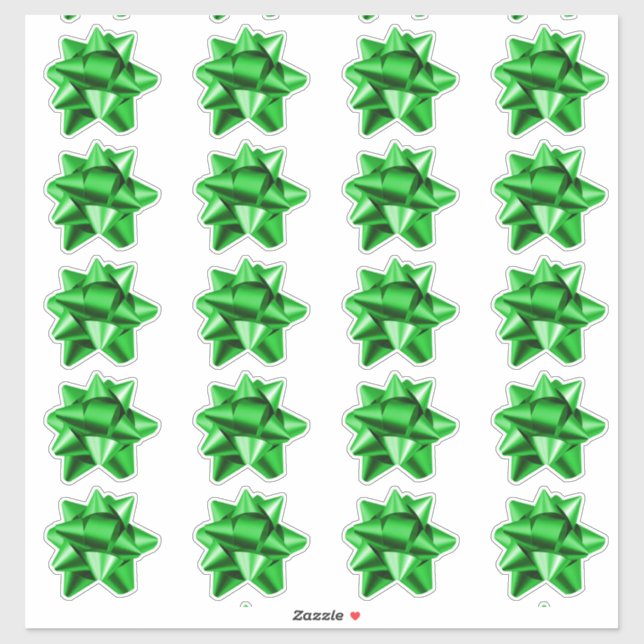 Gift Bow | Stickers | 20 per sheet | Green (Sheet)