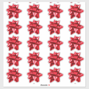 Gift Bow   Stickers   20 per sheet   Red