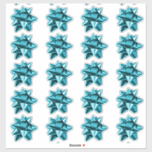 Gift Bow Stickers 20 per sheet Teal