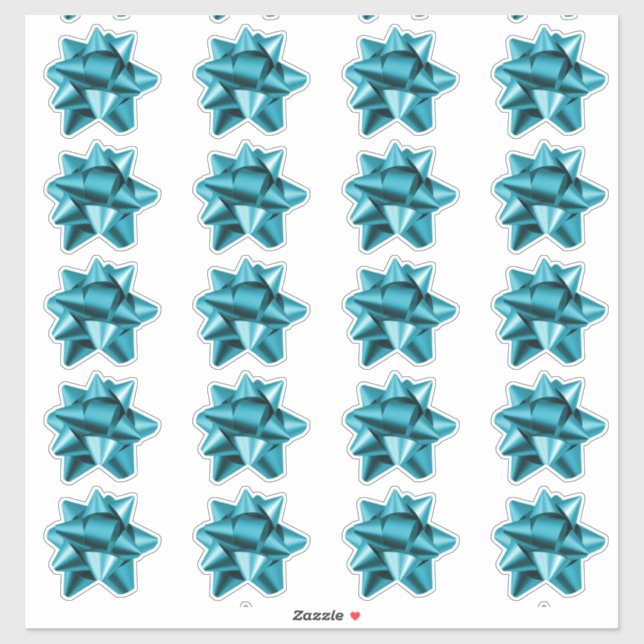 Gift Bow | Stickers | 20 per sheet | Teal (Sheet)