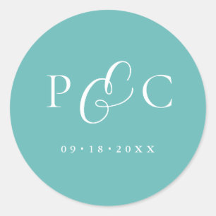 Gift Box Blue Wedding Calligraphy Envelope Sticker