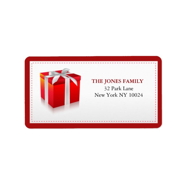 Gift Box -Christmas address labels (Front)