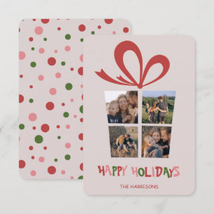 Gift Box Custom Photo Collage Holiday card