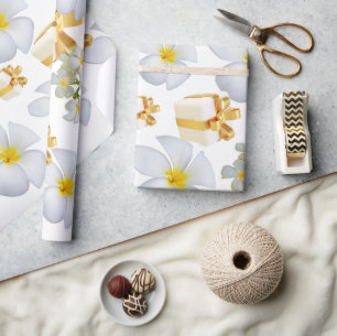 Gift Box Frangipani Matte Wrapping Paper