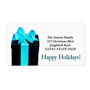Gift Box Happy Holidays address label