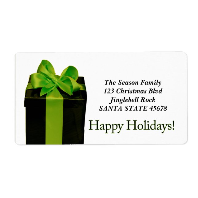 Gift Box Happy Holidays address label (Front)