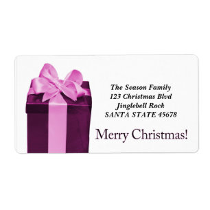 Gift Box Merry Christmas address label