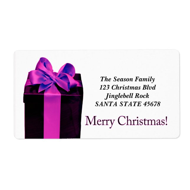 Gift Box Merry Christmas address label (Front)
