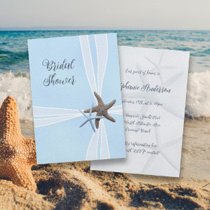 Gift Box Starfish Square Shower Invitations