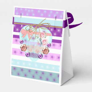 Gift Box Turquoise Mauve Star