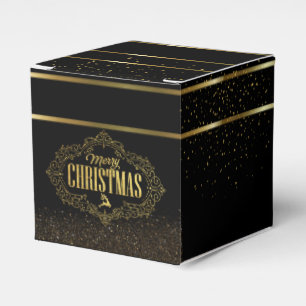 Gift Box with Black Christmas with Gold