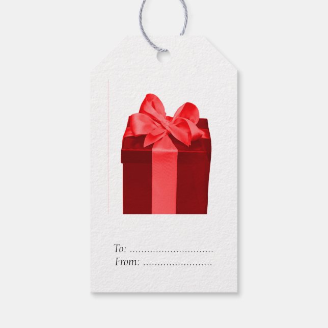 Gift Box with satin bow Tags (Back)