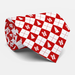 Gift Boxes and Christmas Trees Pattern Tie