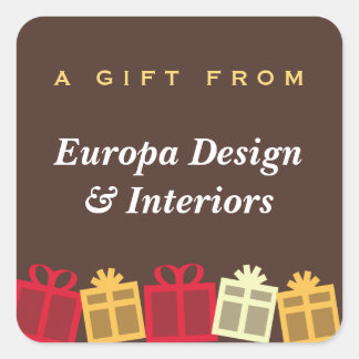 Gift boxes with bows business gift tag label
