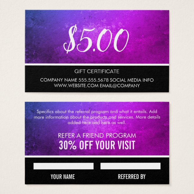 Gift Card (Front & Back)