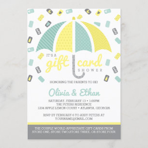 Gift Card Baby Shower Invitation, Yellow, Green
