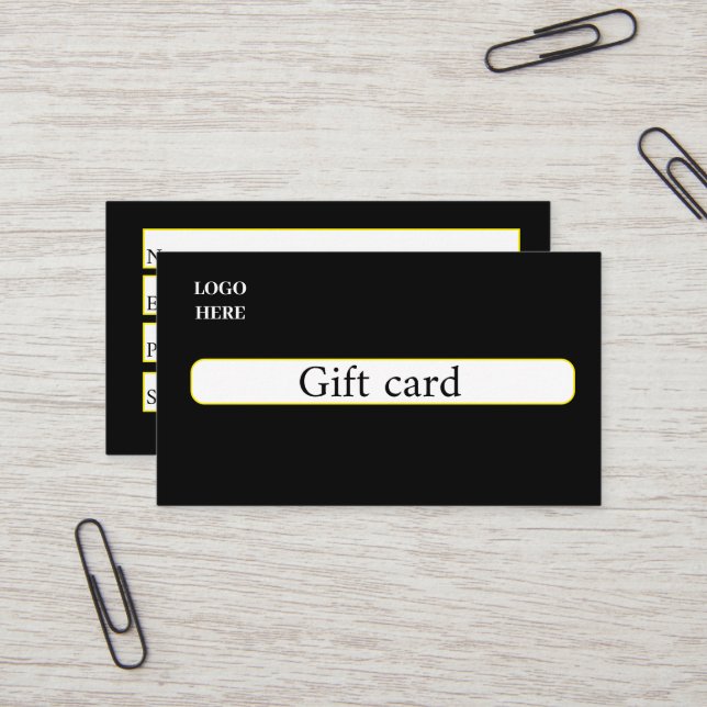 Gift Card Design (Front/Back In Situ)