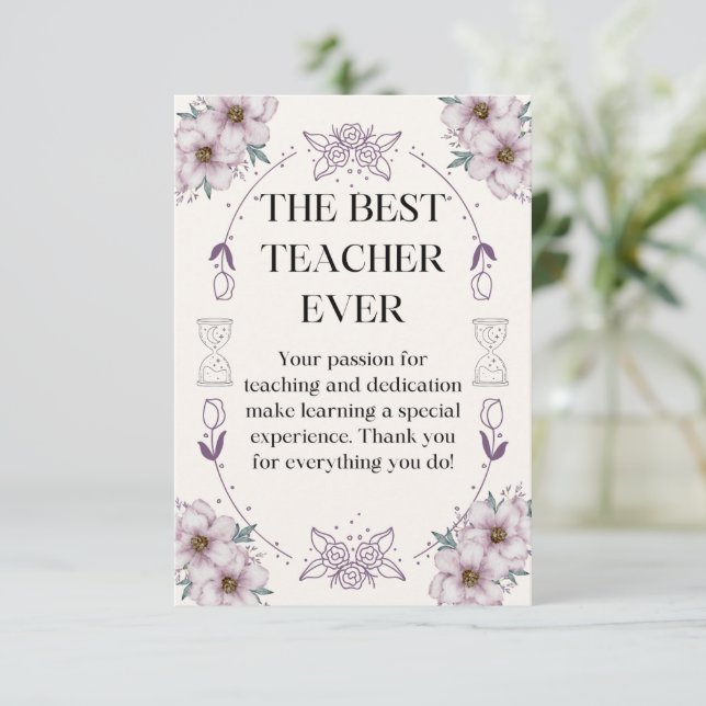 gift card for a teacher. (Standing Front)