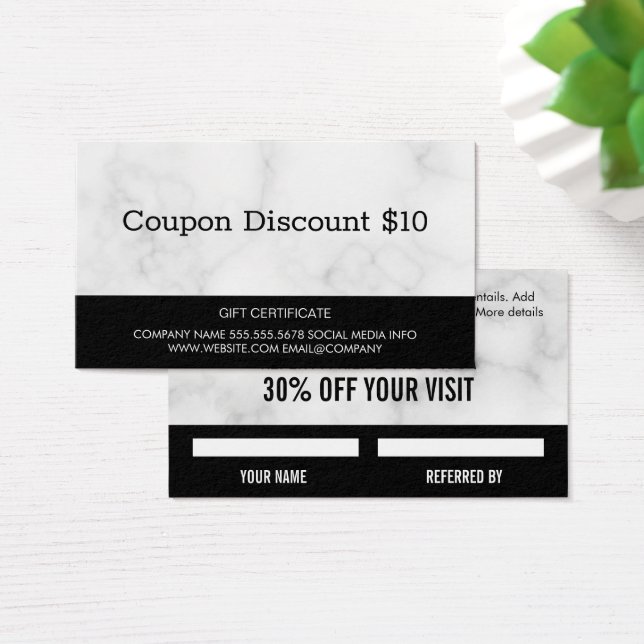 Gift Card Marble | Coupon Code (Desk)