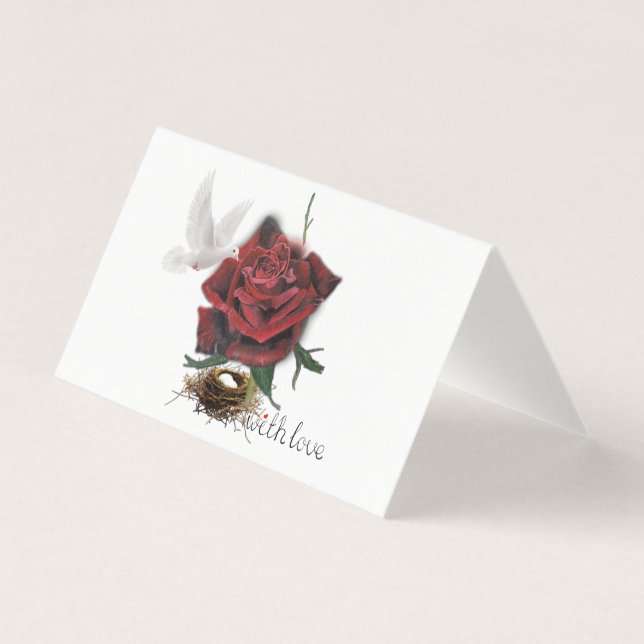 Gift Card Red Rose Dove Love (Front)