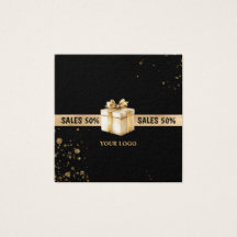 Gift card sales 50% black gold glitter