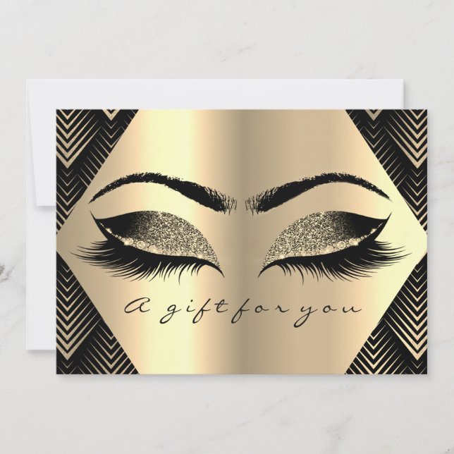 Gift Certificate Black Gold Lashes Makeup Art Deco (Front)