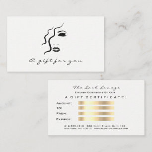 Gift Certificate Black White Gold Lashes Makeup