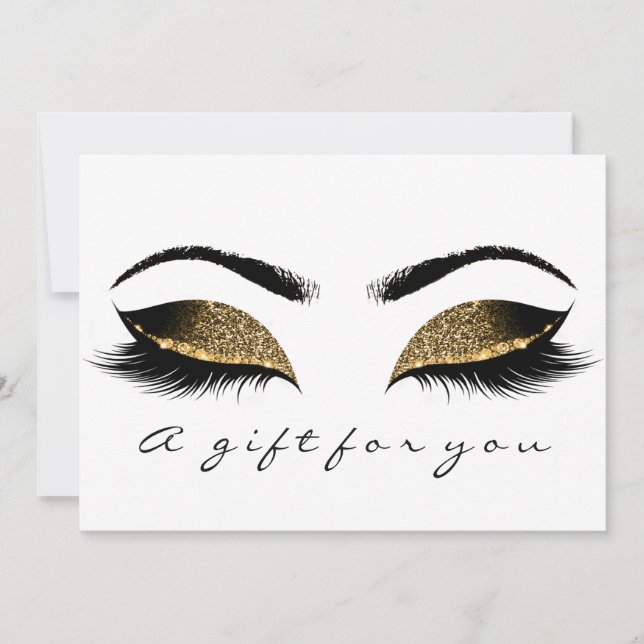 Gift Certificate Browns Gold Lashes White Makeup (Front)