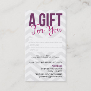 Gift Certificate Card Business Cards