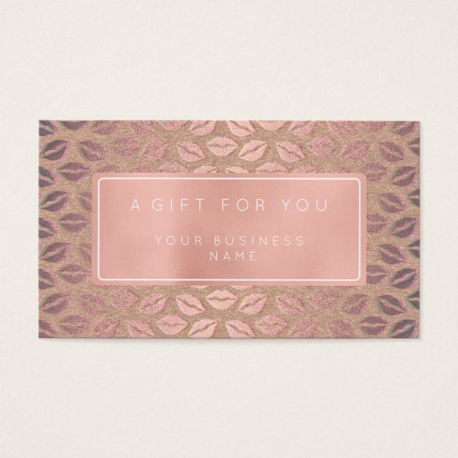 Gift Certificate Card Customized Pink Rose Gold (Front)