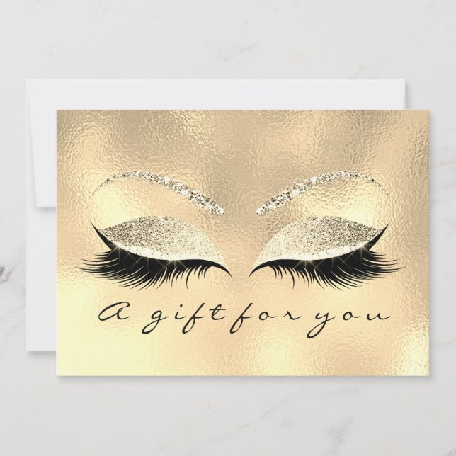 Gift Certificate Champaigne Lash Beauty Makeup (Front)