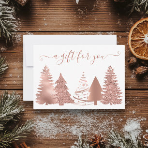 Gift Certificate Christmas Tree Rose Gold Invitation