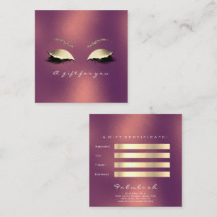 Gift Certificate Copper Gold Lashes Makeup Eye