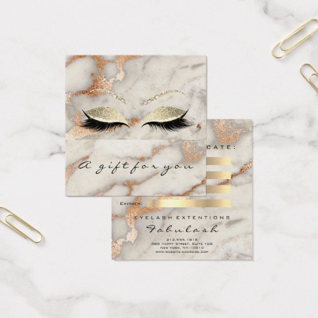Gift Certificate Copper Marble Coral Lashes Makeup (Office)