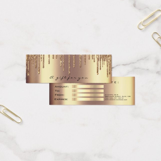 Gift Certificate Drips Gold Sepia Makeup Small (Office)