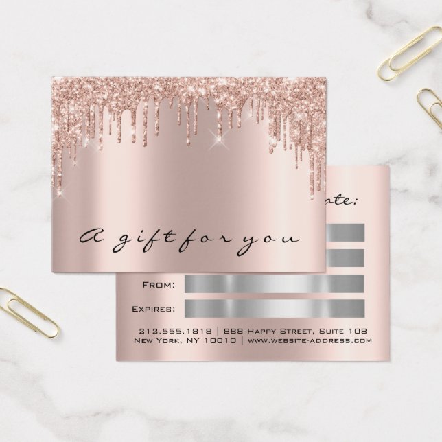 Gift Certificate Drips Sparkly Silver Makeup (Office)