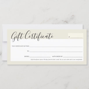 GIFT CERTIFICATE elegant chic ivory rose gold