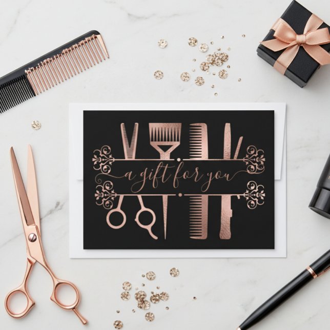 Gift Certificate Elegant Rose Gold Scissors Foil (Creator Uploaded)