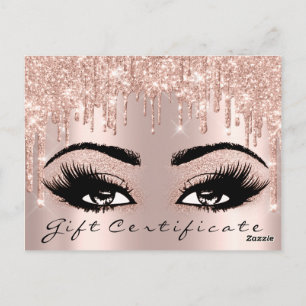 Gift Certificate Eyelashes Confetti Makeup Artist Postcard