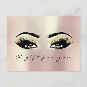 Gift Certificate Eyes Rose Gold Makeup Artist Postcard