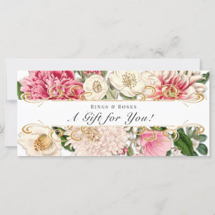 Gift Certificate Floral Botanicals Gold White