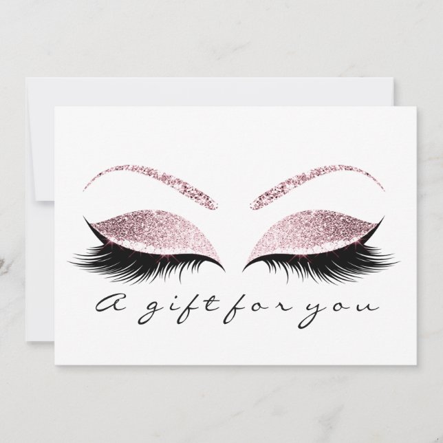 Gift Certificate Glitter Pink Lashes Beauty Makeup (Front)