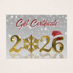 Gift Certificate Gold Big 2026 New Year Gift Card