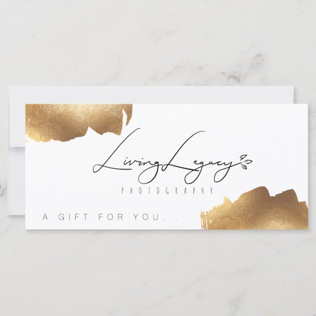 GIFT CERTIFICATE | Gold Brush Minimalist (Front)