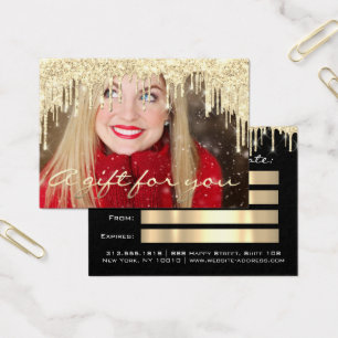 Gift Certificate Gold Eyelash Makeup Holidays