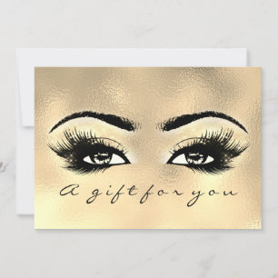 Gift Certificate Gold Glass Lashes Beauty Makeup