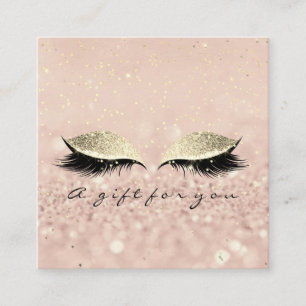 Gift Certificate Gold Glitter Lashes Makeup Artist